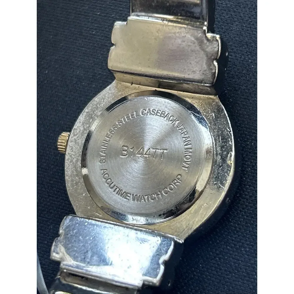 Two Tone Pearl Dial Women’s Cuff Watch